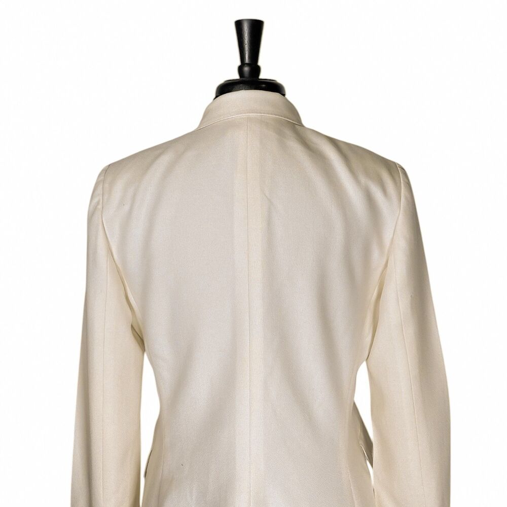 Ralph Lauren Purple Label Cashmere Blazer 10 Cream Double Breasted USA Silk - Picture 9 of 14